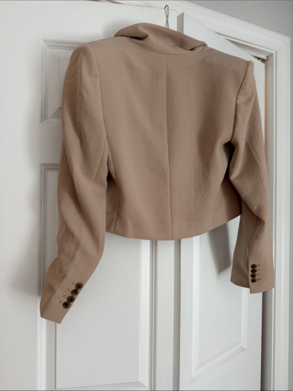 Express Cropped Blazer Jacket - Tan - Picture 3 of 3